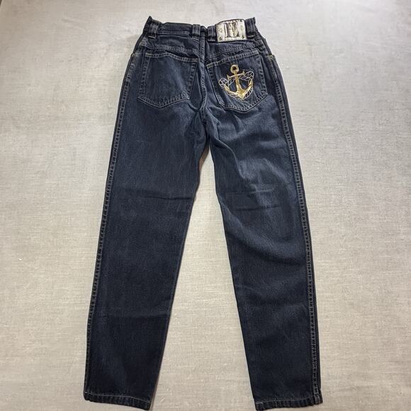 Vintage ESCADA by Margaretha Ley High Rise Jeans 80s Anchor Stars Nautical Sz 34 - Picture 4 of 15